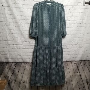 Max Studio womens Prairie Tiered Maxi dress size Xsmall 3/4" Sleeves EUC